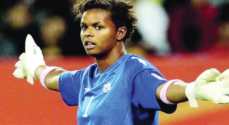 La joueuse canadienne "Karina LeBlanc" participe aux événements de diffusion de Generation Amazing qui se déroulent au Qatar.