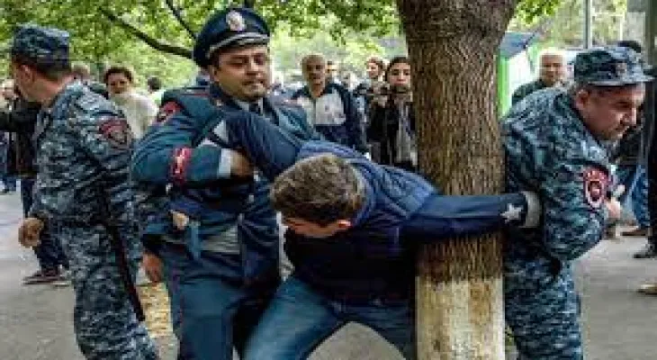 Protests and violent clashes with the police in Armenia