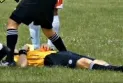 He did not like the young referee's decision, so he came down from the stands to punch him on the head.