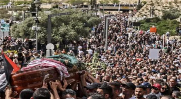 International shock from scenes of the occupation's brutal assault on the funeral procession of journalist Shireen Abu Akleh's body