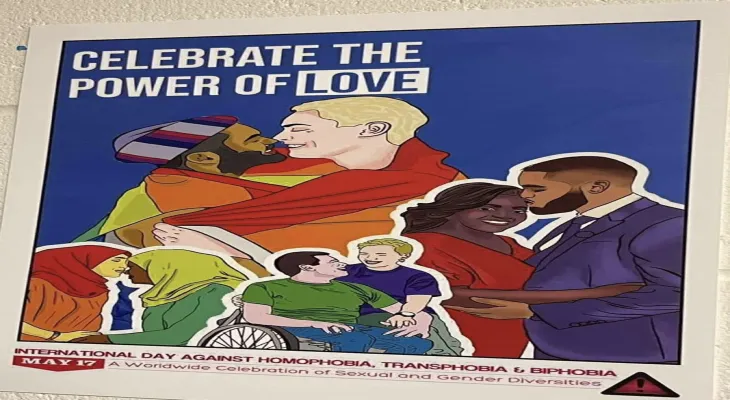 Ontario: In a school, an illustrative image showing two hijab-wearing lesbians on the International Day Against Homophobia sparks controversy