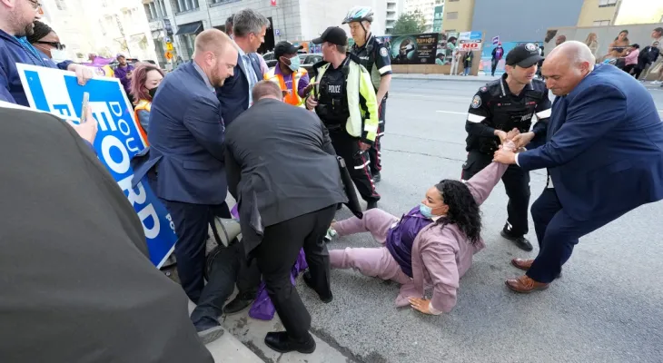 Chaos and violence among nurses during "Doug Ford"'s attendance at the provincial leaders' debate