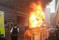 A large fire broke out in a factory and the fire teams controlled the situation
