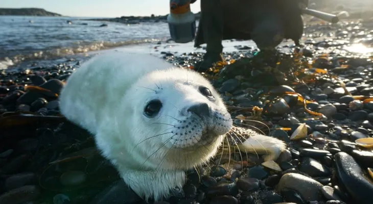 Rescue of a seal pup off the coast of British Columbia