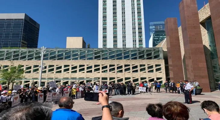 Alberta: A protest stand to support Chinatown and Edmonton Police pledge increased security