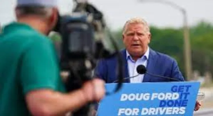 "Doug Ford" justifies his position before reporters due to his absence from the disaster-affected area.
