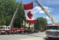 Ontario: Downtown funeral procession for a Sudbury firefighter