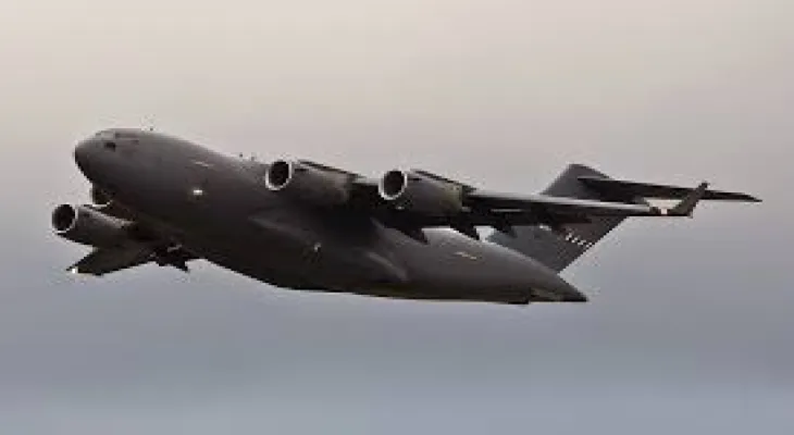Takeoff of a military plane carrying 90 soldiers to train Ukrainian soldiers