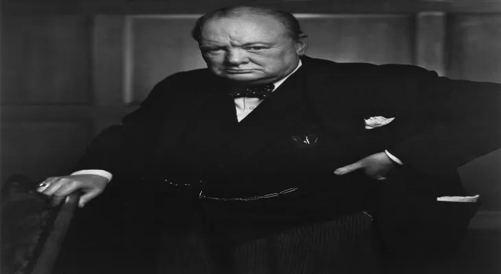 Stealing the famous picture of Sir Winston Churchill and replacing it with a copy