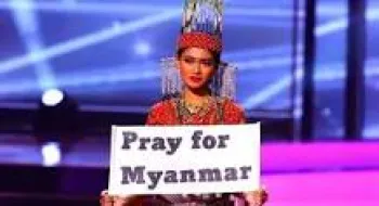 Miss Myanmar, who faces threats from the military council, leaves Thailand heading to Canada