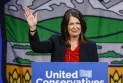 Danielle Smith in a press statement for the first time as Premier of Alberta on Tuesday