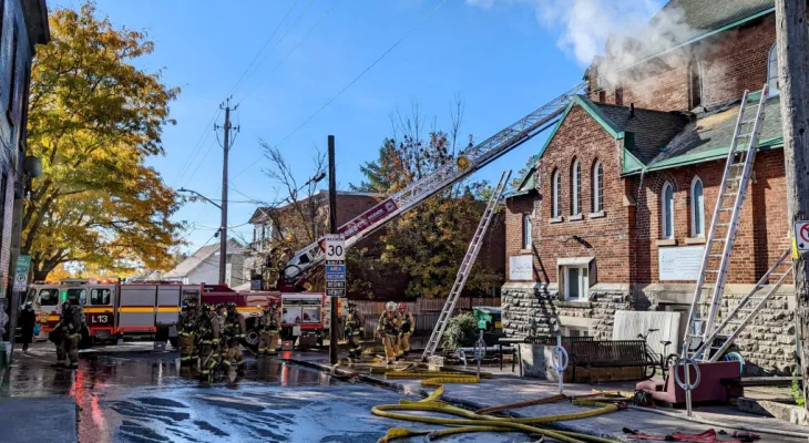 Ottawa firefighters are battling a fire at St. Luke's Anglican Church