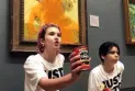 Climate protesters throw soup in a protest movement on Van Gogh paintings