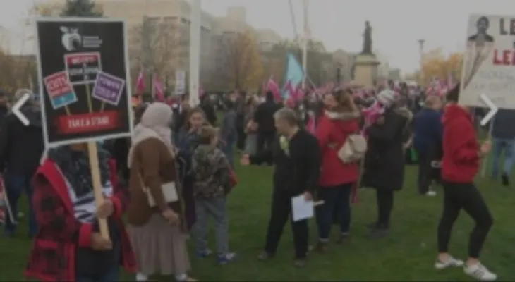 Thousands of education workers in Ontario protest in an "illegal" strike today