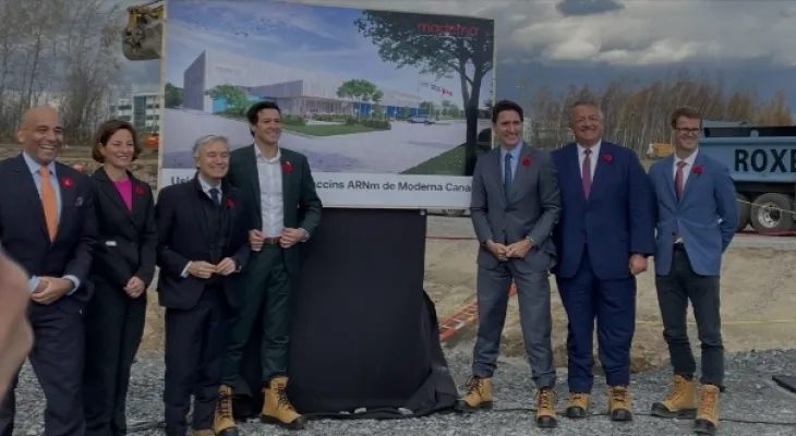 Federalists hold "groundbreaking" ceremony for mRNA vaccine factory at Moderna company