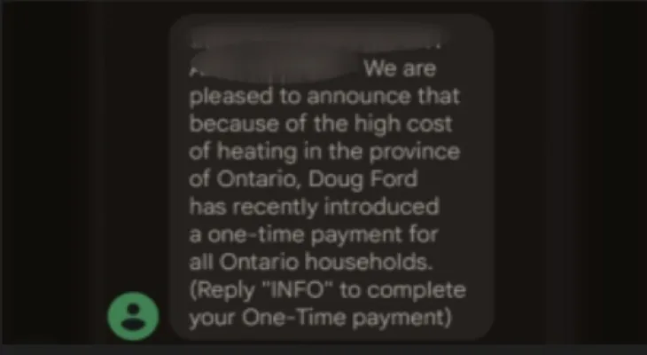 Ontario warns citizens of text message scams