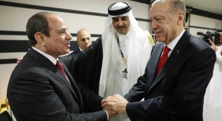 Erdogan shakes hands with Sisi for the first time after years of strained relations