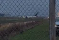 Plane exits the runway during landing at Waterloo Airport