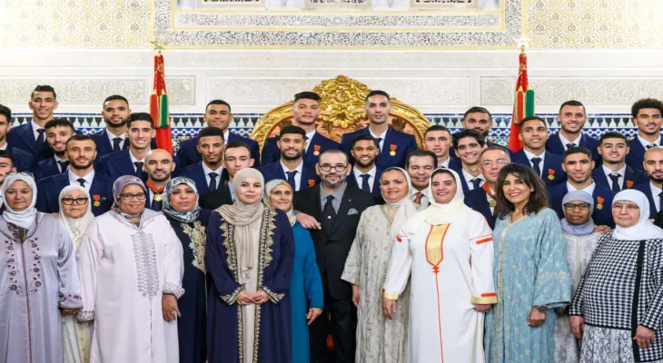 King Mohammed VI honors the members of the Moroccan national team and their families