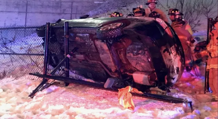 Ottawa: Serious injury to a man whose car fell from Highway 417