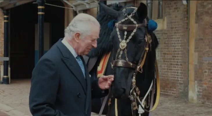 The Royal Canadian Mounted Police presents King Charles with a new horse
