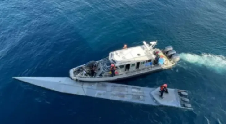 The Colombian navy finds a submarine loaded with cocaine