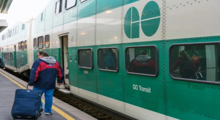 The Go Train service allows its passengers to travel to and from Kitchener for free.