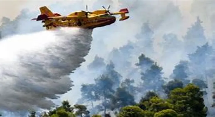 A Canadian airplane crashed while fighting wildfires in Greece with two on board.