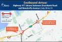 The City of Ottawa announces the closure of some sections of Highway 417 and outlines alternative routes for use.