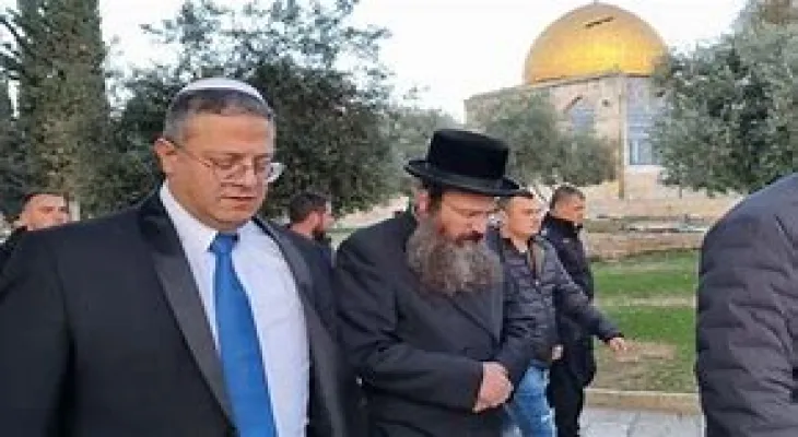 Widespread Arab condemnations of the Israeli Minister of National Security's storming of Al-Aqsa Mosque