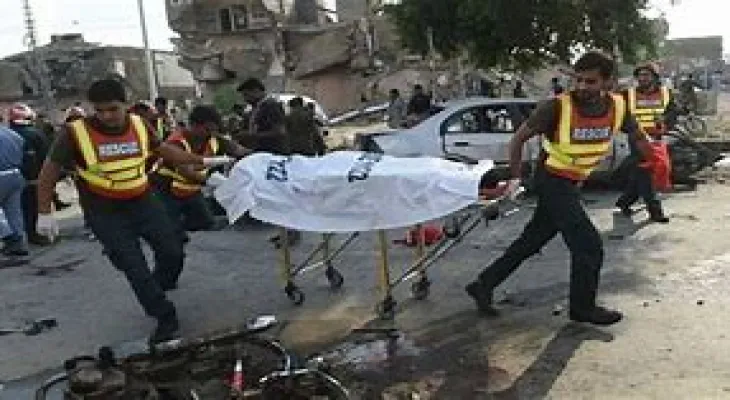 40 killed and 150 injured in a bomb blast at a political gathering in northwest Pakistan