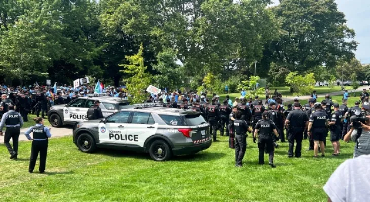 Police: 9 people injured after "demonstration turned violent" in park west of Toronto