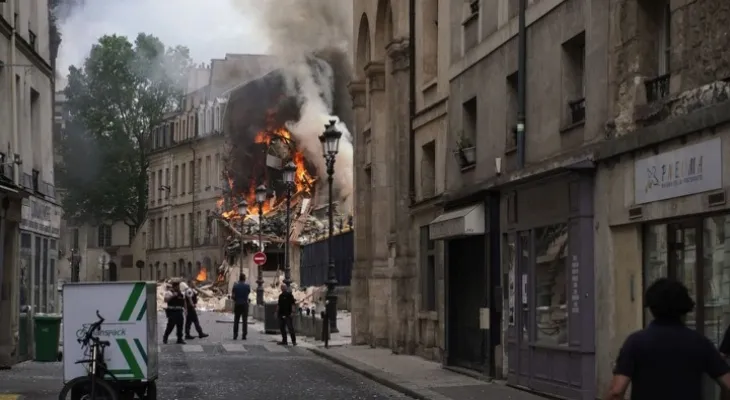 Injury to 5 people in an explosion at a building in northern Paris