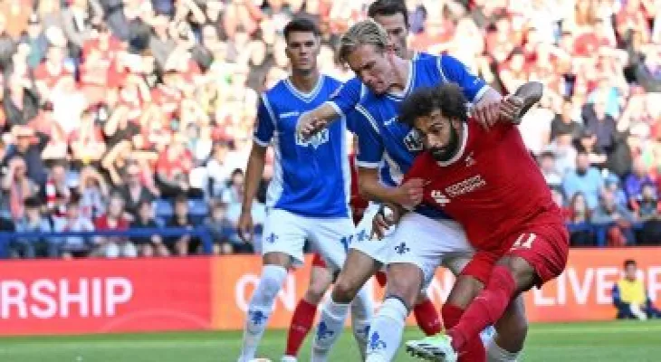 Mo Salah leads Liverpool to victory over German Darmstadt with a score of 3-1.