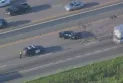 Injury of a person in a head-on collision between two cars on Highway 401 near Milton