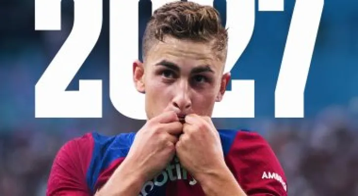Barcelona announces the extension of player Fermín López's contract until June 2027.