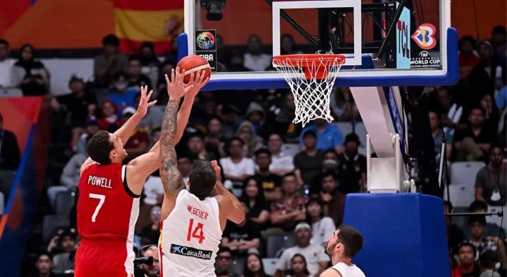 Canada defeats Spain and sets a date with Slovenia in the quarter-finals.