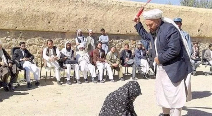 An Afghan court lashes 9 individuals for theft and unlawful relationships.