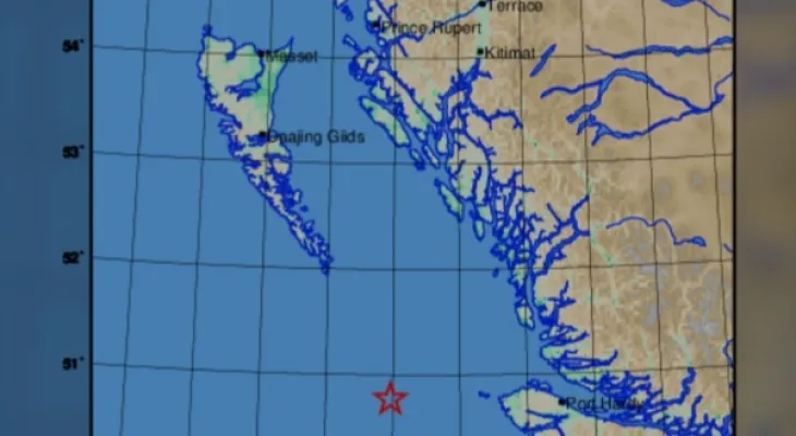British Columbia: Registration of three minor earthquakes near Port Hardy