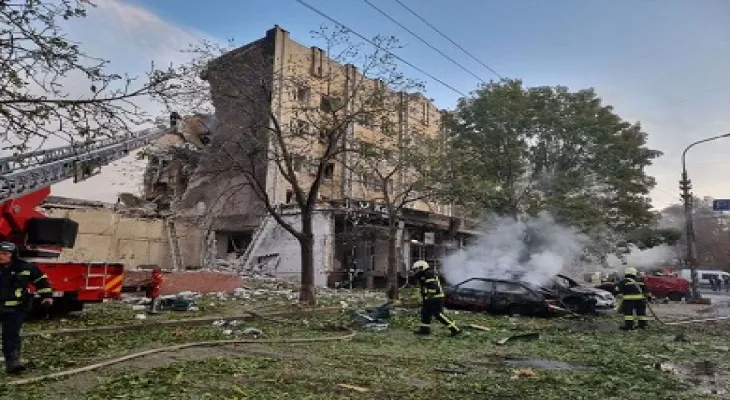 Injuring 5 people in a Russian missile attack in central Ukraine