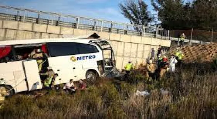 Three people killed in a bus crash into a barrier in Turkey