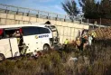Three people killed in a bus crash into a barrier in Turkey