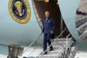 Biden loses his balance again while descending from the presidential plane, and the White House issues a statement about the incident.