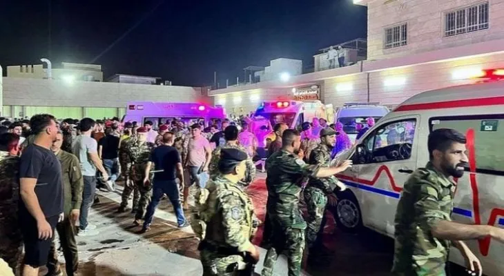 The death of 114 people and the injury of more than 200 others due to a fire at a wedding in Iraq