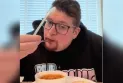 For psychological reasons.. A man eats his food with a metal fork.