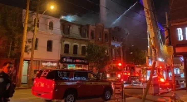 Injuries to two of them, including a firefighter, due to a fire outbreak in three buildings in Queen West.