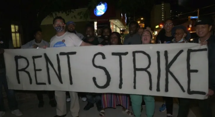 The joining of tenants in two other residential buildings in Toronto to the strikes due to rising rents.