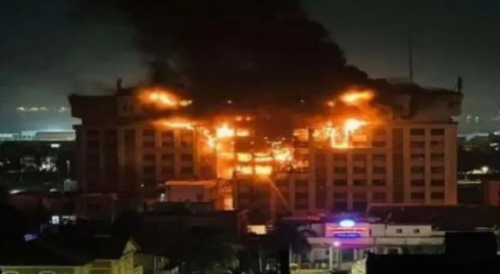 Egypt: Massive fire destroys the Ismailia Security Directorate building