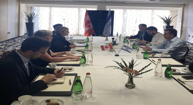 Canadian Foreign Minister Melanie Joly meets with her Israeli counterpart Eli Cohen.