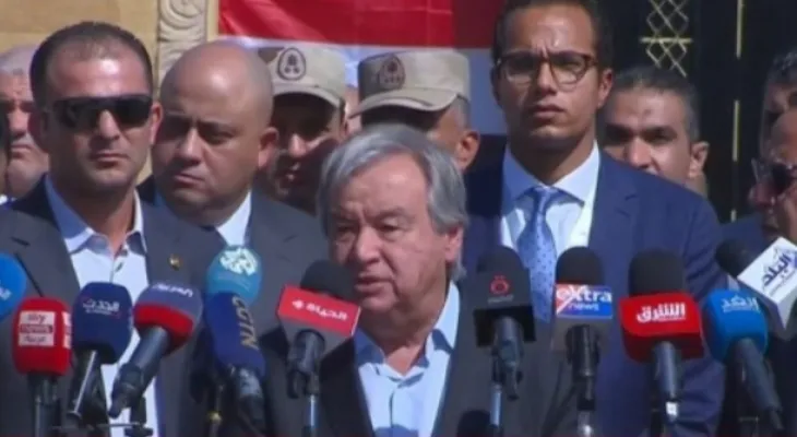 Guterres depuis le passage de Rafah : Malgré l'accord sur l'entrée de l'aide, il y a des conditions qui entravent son arrivée